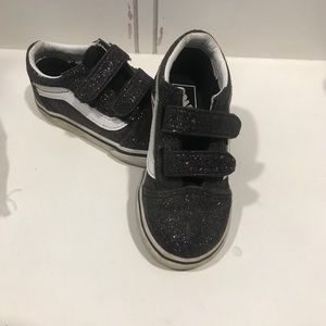 Toddler Girls 7.5 Black Glitter Vans